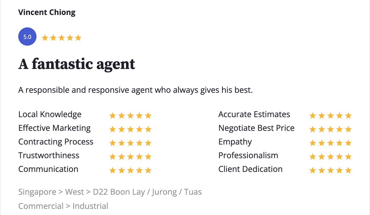 Customer Review - Vincent